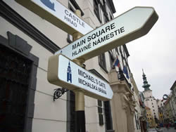 Indicaciones turísticas en Bratislava